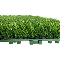 Dalles de gazon artificiel en gros 12x12 pouces auto-drainantes, tapis de gazon synthétique vert pour patio extérieur