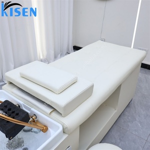 Kisen Best Price Shampoo Bed Head Spa Table Salon Massage Bed with Water Arch Fumigation Dome Facial <b>Pads</b> <b>Stool</b> Customized Color - Product Image 1