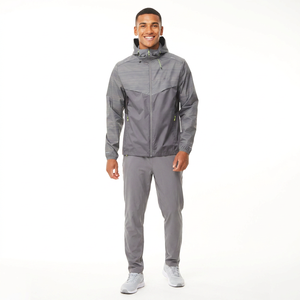 Vestes coupe-vent légères de couleur grise personnalisées en gros à vendre Vestes d'extérieur pour hommes - Product Image 1