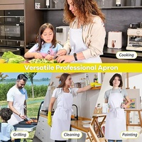 Apron Dapur Berkualitas Tinggi dengan Logo Custom Hitam Putih, untuk Pria Wanita, Berbahan Kain Tenun Bunga, Cocok untuk Restoran, Bar, dan Kebun.