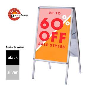 Présentoir à cadre en aluminium de 32mm pour panneaux de trottoir et de trottoir Présentoir d'affiche double face - Product Image 1