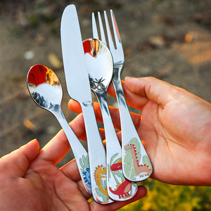 Juego de cubiertos para niños de zoológico personalizable para la escuela 304 acero inoxidable - Product Image 1