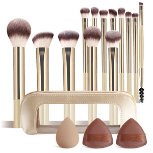 Juego Profesional <span class=keywords><strong>de</strong></span> 13 <span class=keywords><strong>Brochas</strong></span> <span class=keywords><strong>de</strong></span> <span class=keywords><strong>Maquillaje</strong></span> y Esponjas, con Logotipo Personalizado, Cerdas Suaves <span class=keywords><strong>de</strong></span> Primera Calidad, con Bolsa <span class=keywords><strong>de</strong></span> Almacenamiento - Product Image 1