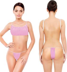 Ropa interior desechable rosa para mujer, conjunto de bragas desechables para spa de bronceado - Product Image 2