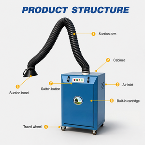 <span class=keywords><strong>Extracteur</strong></span> <span class=keywords><strong>de</strong></span> fumées <span class=keywords><strong>de</strong></span> soudage mobile <span class=keywords><strong>à</strong></span> double bras, avec bras d'aspiration flexible, pour atelier <span class=keywords><strong>de</strong></span> soudage MIG TIG - Vente chaude - Product Image 2