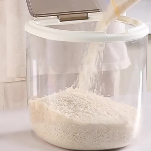 Cubo de almacenamiento de arroz sellado de grado alimenticio para granos, harina y cereales - Product Image 1