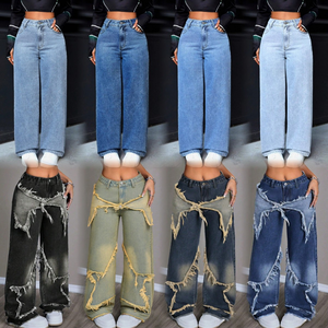 Jean en denim extensible ample <span class=keywords><strong>taille</strong></span> haute pour femme, style chinois, tendance été, en stock - Product Image 5
