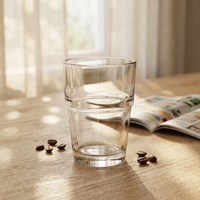 Verres empilables transparents avec logo personnalisé, tasse à café, verre à vin NOVEDO, contemporains, réutilisables pour bar ou restaurant