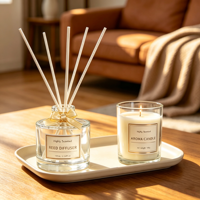 Bouteille diffuseur de parfum 150 ml / 200 ml, fond épais, colorée, vide, avec bouchon et bâtonnets en fibre