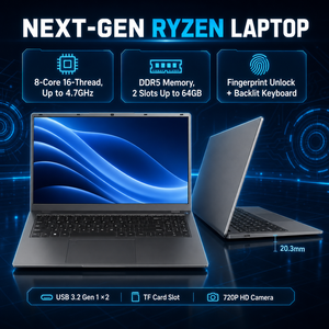 รายการราคาแล็ปท็อป NUC R215 ขนาด 15.6 นิ้ว IPS Ryzen 7 6800H Radeon 680M DDR5 64GB 4 ช่อง M.2 แบตเตอรี่ 4000mAh ระบบปฏิบัติการ <span class=keywords><strong>Windows</strong></span> 11 <span class=keywords><strong>Pro</strong></span> โน้ตบุ๊ก - Product Image 2