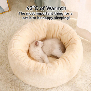 Hot Sale Factory Direct Großhandel 40cm-100cm Plüsch Hunde bett Donuts Rundes Nest Weiches Katzen nest Luxus Flauschiges Haustier bett Katzen zwinger - Product Image 3