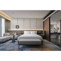 Ensemble de meubles de chambre d'hôtel en bois moderne avec design écologique pour hall d'entrée, salon, chaises de restaurant durables, canapés et tables