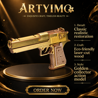Pistolet jouet en caoutchouc 3D en bois, modèle Desert Eagle, à assembler soi-même, jouet éducatif, cadeau de collection pour enfants, casse-tête