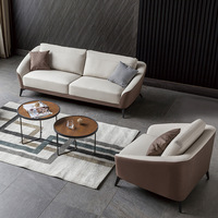 Ensemble de canapé de bureau modulaire simple Foshan, table basse, mobilier moderne pour la maison, panneau métallique, cuir, détente, réception d'entreprise, bureau