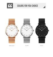 Montre en acier inoxydable à quartz ultra-fine de 7 mm avec logo personnalisé, cadran rond, aiguilles minimalistes, tendance, boîtier étanche de 40 mm