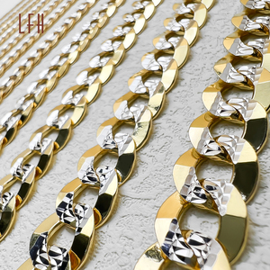 Collana a maglie piatte cubane Miami in oro massiccio 18 carati Au750 LFH, gioielli in oro saudita, gioielli in vero oro 18 carati, 18k, indossabile, con possibilità di sponda. - Product Image 5