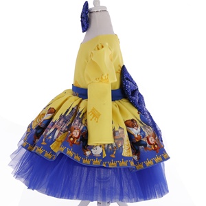 Robe pour fille, vêtements pour fille, vente en gros, sur mesure, bleu marine, manches longues, dentelle, printemps, haute qualité, moderne, première classe, pour enfants - Product Image 3