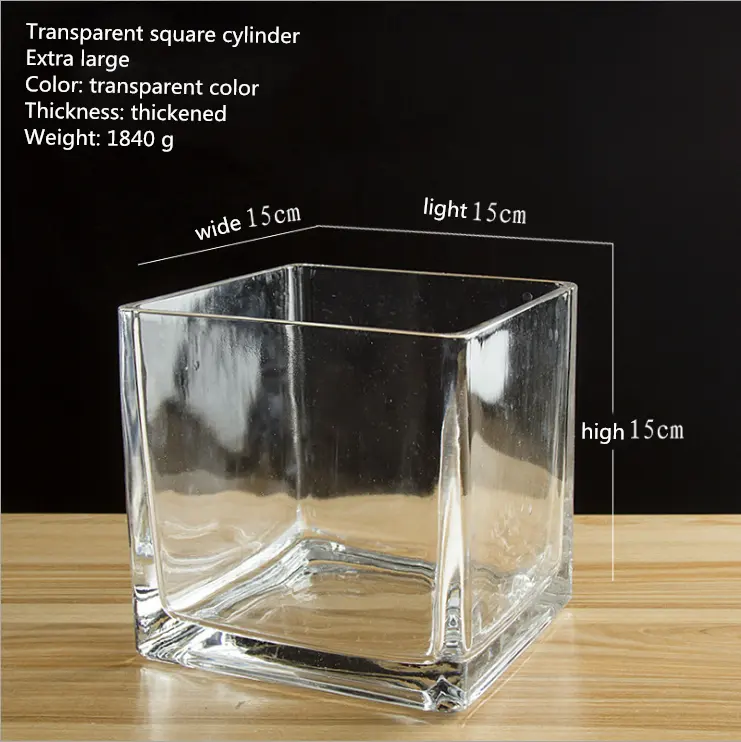 House Square Glas/Planter/ถังปลา-Home Decor/ขายส่งสแควร์ดอกไม้และแจกันแก้ว