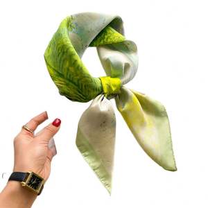 70 foulards décoratifs en soie artificielle de couleur unie tendance pour femmes, style coréen simple, foulard carré petit, serviette - Product Image 5