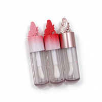 Tube de brillant à lèvres 3D en forme de papillon, flacon transparent vide pour gloss, emballage cosmétique dégradé, conteneur de brillant à lèvres personnalisé avec logo