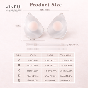 <span class=keywords><strong>Soutien</strong></span>-<span class=keywords><strong>gorge</strong></span> adhésif transparent Xinrui <span class=keywords><strong>avec</strong></span> bretelles amovibles et ailes latérales invisibles pour robes décolletées - Product Image 2