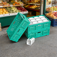 Caisses de récolte pliables 600*400*215mm, paniers de rangement en plastique durables, bacs de rangement empilables