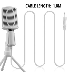 Microphone de bureau portable blanc pour équipement de podcast pour une utilisation sur ordinateur dans les paramètres de conférence - Product Image 3