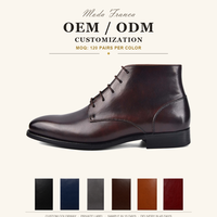 Bottes montantes minimalistes pour hommes, en cuir, à lacets, style Chukka, décontractées et élégantes, pour le bureau, confortables et souples, vente en gros OEM ODM