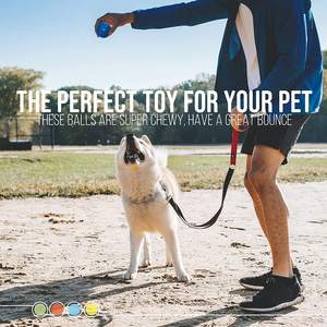 BPAフリーTPR犬用ボール非毒性レッドブルーイエローグリーンペットきしみ玩具積極的なチェワーゴムロープ用臼歯洗浄 - Product Image 5