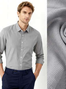 Herren Casual Büro-Hemden Langarm Formelle Kleidung in Atmungsaktivem Einfarbigem Design Mit Baumwollstoff OEM-Service - Product Image 4