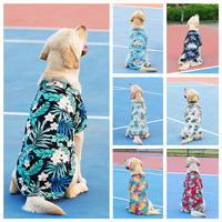 Kaos Anjing Motif Bunga Hawaii Teddy Golden Retriever Labrador XS hingga 5XL Pakaian Hewan Peliharaan Musim Panas yang Bernapas