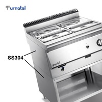 Cuisinière à gaz professionnelle en acier inoxydable pour restaurant, 4 brûleurs