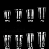 Gobelets jetables transparents personnalisés avec logo, style simple, pour boissons froides, jus, café glacé, vin, milkshake, en PET, 8/10/12/16/20/24 oz
