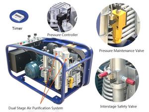 300Bar tüplü dalış hava kompresörü dalış tankları ve Paintball tabancaları için yağsız - Product Image 6