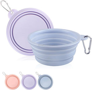 Tazón Plegable Ecológico y Portátil <span class=keywords><strong>para</strong></span> <span class=keywords><strong>Perros</strong></span>, Tazón de Viaje de Silicona Resistente con Mosquetones <span class=keywords><strong>para</strong></span> Alimentar Mascotas y Usar en Movimiento - Product Image 2