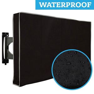 Housse de protection universelle pour téléviseurs d'extérieur 40" 42" 43" résistante aux intempéries pour écrans plats, compatible avec la plupart des supports et pieds de télévision, noire - Product Image 2