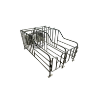 Caisses de mise bas pour porcs en acier galvanisé Essential avec colonne de limite pour cages d'élevage d'animaux.