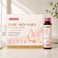 Complément de collagène marin liquide premium avec vitamine C, boisson beauté quotidienne pour favoriser des cheveux plus épais, une peau plus lisse et des ongles plus durs