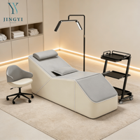 Table de massage et de soin inclinable JingYi pour salon de beauté, compressible, incurvée, pour cils, visage et spa