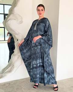 Dresses phụ nữ Phụ nữ dài in Nửa tay áo Thổ Nhĩ Kỳ kaftan cộng với kích thước ăn mặc bãi biển màu xanh Bìa <span class=keywords><strong>UPS</strong></span> cho phụ nữ - Product Image 2