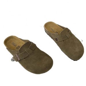 2026 Vente en gros usine Mode Haute qualité Chaussures en stock Boken à semelle intermédiaire en liège, Mules plates confortables - Product Image 2