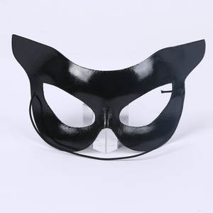 Máscara de <span class=keywords><strong>Catwoman</strong></span> de PVC para Halloween-6,30x5,91 pulgadas, media cara negra, accesorio de disfraz de fiesta sexy, vestido de gran venta, envío rápido - Product Image 1