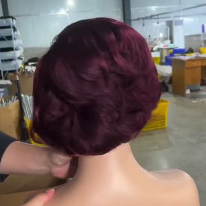 วิกผมพิกซี่สั้นสำหรับผู้หญิงผิวดำวิก<span class=keywords><strong>ผม</strong></span>คนบราซิลเลี่ยน<span class=keywords><strong>ผม</strong></span>แท้แบบ99J - Product Image 3