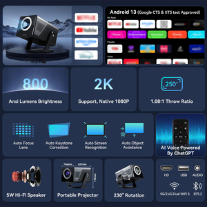 โปรเจคเตอร์อัจฉริยะ LCD X7 รุ่นขายดี 750 ลูเมนส์ ความละเอียด 1080p หน้าจอ 4.5 นิ้ว พกพาสะดวก ปรับภาพสี่เหลี่ยมคางหมูอัตโนมัติ หน่วยความจำ 2+16GB - Product Image 5