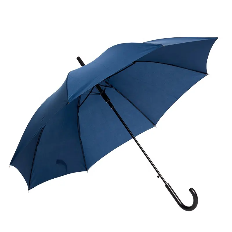 Auto Open Windproof Straight Umbrella Hook Handle Stick Umbrella with J Handle