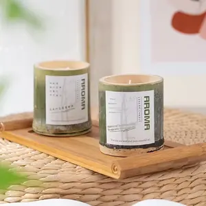SuXiu 대나무 향기 천연 콩왁스 아로마 테라피 캔들 그린 라이프 절묘한 체험 영적 향기 여행
