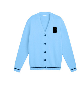 2020 Herbst Winter Herren-<span class=keywords><strong>Cardigan</strong></span> mit individuellem Logo, Langarm, Casual, Rosa und Grün, im Sorority-Buchstaben-Stil, Strickjacke - Product Image 2