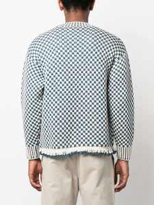 Pull tricoté personnalisé Sweat à capuche tricoté à grille jacquard Col rond Pull tricoté pour homme Pull pour homme - Product Image 3