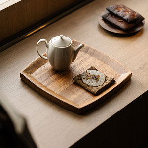 Guanlan Minimalist <b>Tea</b> <b>Tray</b> Square Solid Wood Kung Fu <b>Tea</b> Set Stand Handmade Afternoon <b>Tea</b> Use - Product Image 3