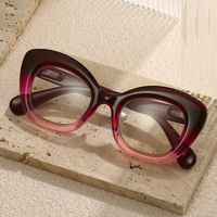 HS3662 1pc Lunettes de lecture correctrices unisexes style Oprah, monture en plastique PC mince anti-lumière bleue, verres papillon, pour presbytie